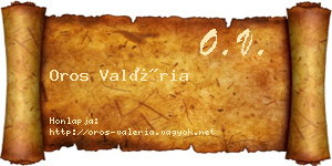 Oros Valéria névjegykártya